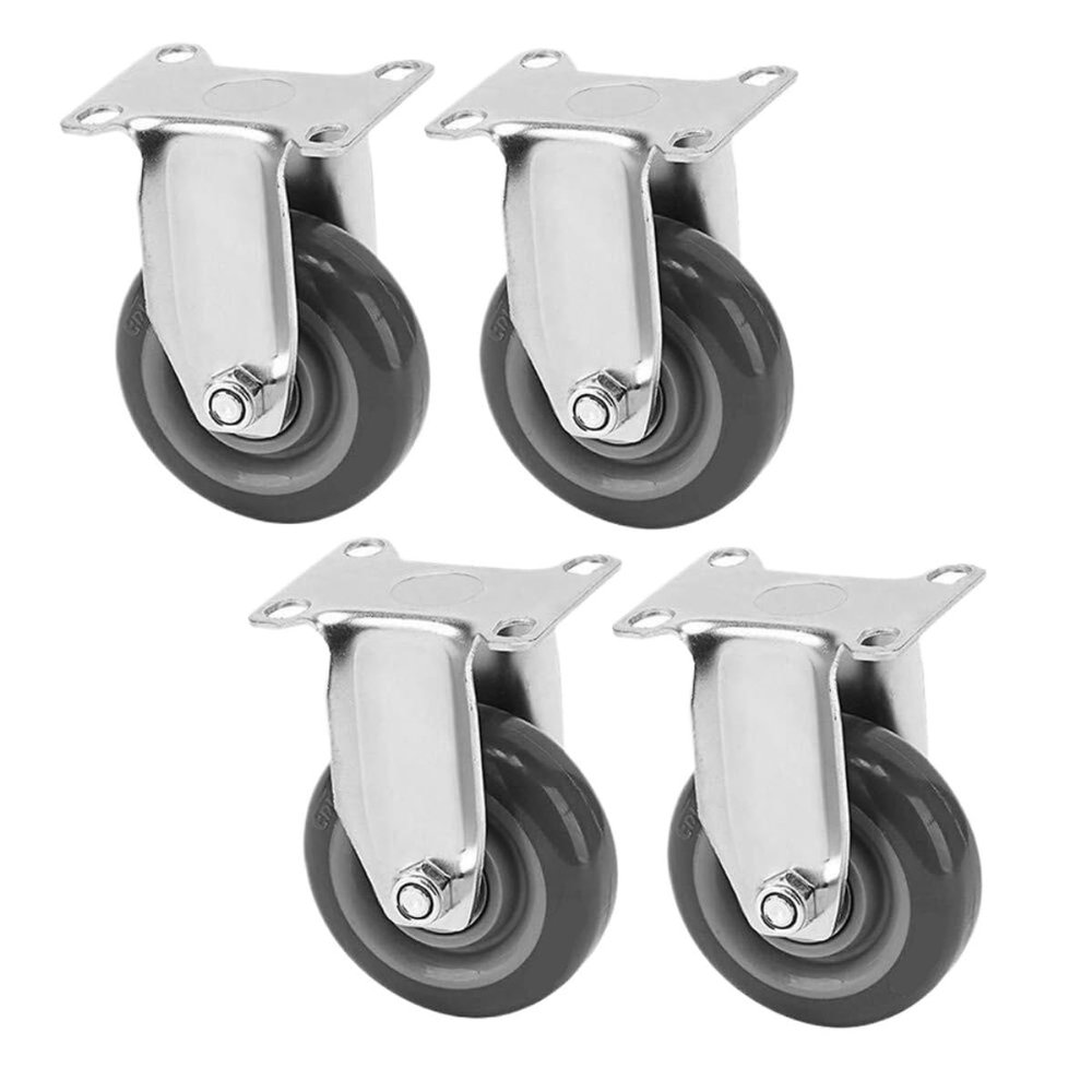 JYARZ Stainless Steel Furniture Casters, Light-Duty Swivel PU Casters, 4-Pack, 2.5 in