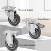 JYARZ Stainless Steel Furniture Casters, Light-Duty Swivel PU Casters, 4-Pack, 2.5 in view 3