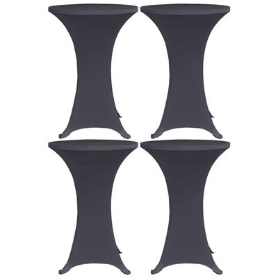 WSJHUHK Home & Garden Decor Slipcovers Stretch Tablecloth, 4 Pieces, 80 cm, Anthracite