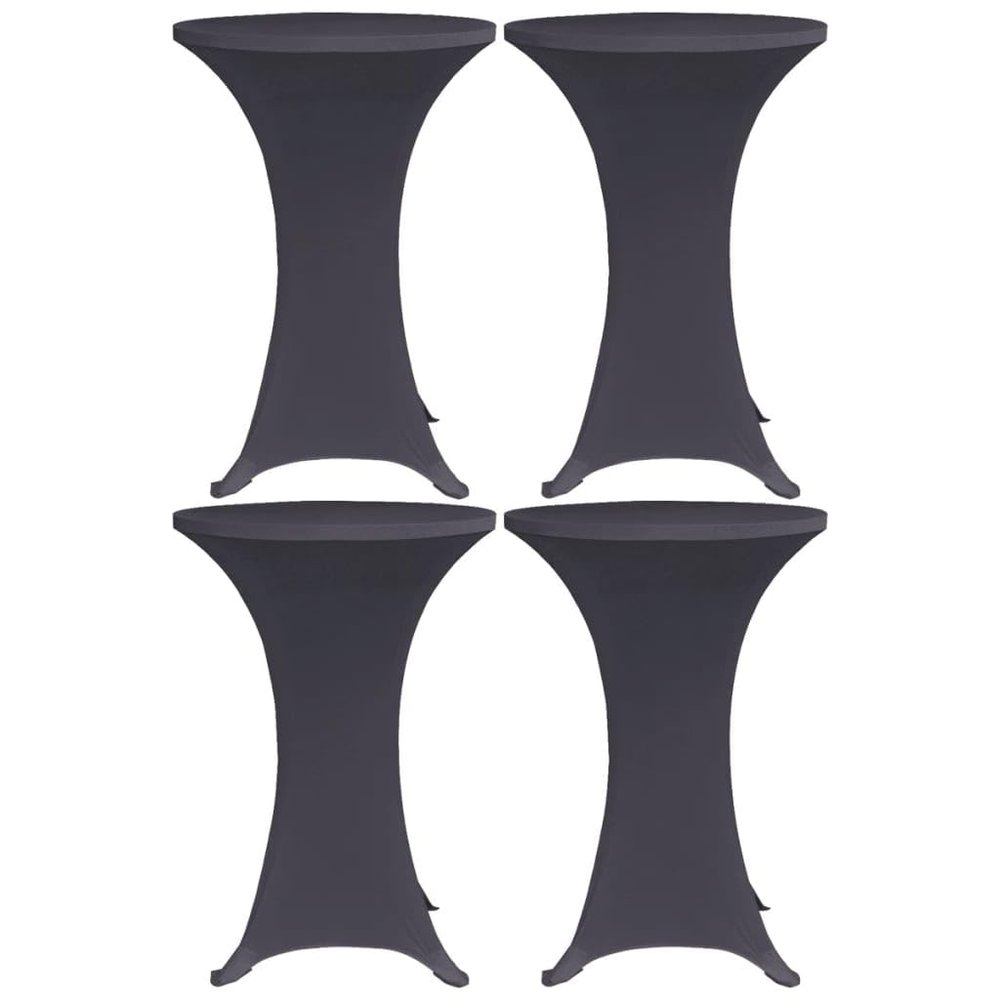 WSJHUHK Home & Garden Decor Slipcovers Stretch Tablecloth, 4 Pieces, 80 cm, Anthracite