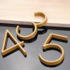 5-Inch Modern Gold Aluminum Alloy House Numbers with Screws view 2