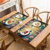 Washable Placemats, 8-Piece Set, 30 x 45 cm, Double-Sided Peacock Foliage Design view 4