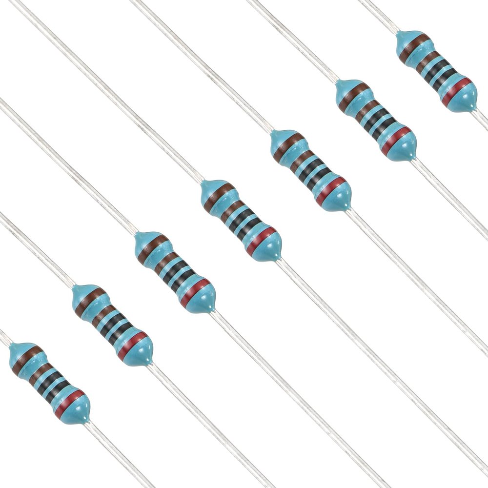 YOKIVE 100-Pack 2 kΩ Metal Film Resistors, 0.25 W, 1% Tolerance