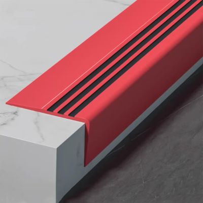 100 cm PVC Stair Edge Protector, Non-Slip, Waterproof, Self-Adhesive, Red