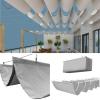 EFGETD U-Shaped Retractable Wave Shade Sail, Waterproof Polyester Awning, UV Protection, Gray, 2 x 4.5 m view 1