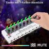 Bolanle PH800 8-Channel Headphone Amplifier – 16 Outputs, 3.5 mm/6.35 mm, Mono/Stereo, 7-Color Breathing Light view 4