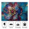 Floral Area Rug 140 x 200 cm, Abstract Blue, Purple and Gold Short-Pile Rug view 2