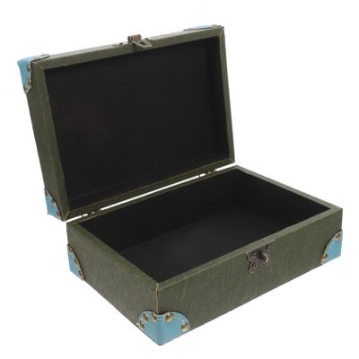 HEATSHAKING Vintage Wooden Storage Box with Lid and Secure Lock