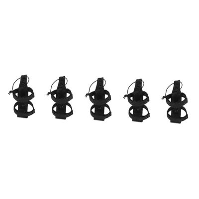 HEMOTON 5-Pack Adjustable Water Bottle Holder Sleeves with Buckles, Nylon, Black