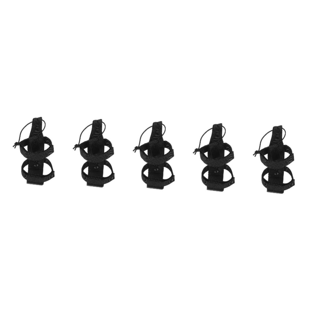 HEMOTON 5-Pack Adjustable Water Bottle Holder Sleeves with Buckles, Nylon, Black