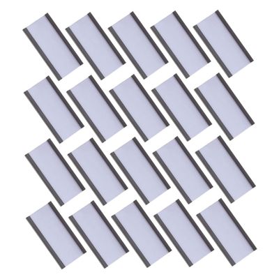 DOITOOL 60-Piece Card-Type Tag Clip Holders with Replacement Strips, Magnetic, Rubber, Black