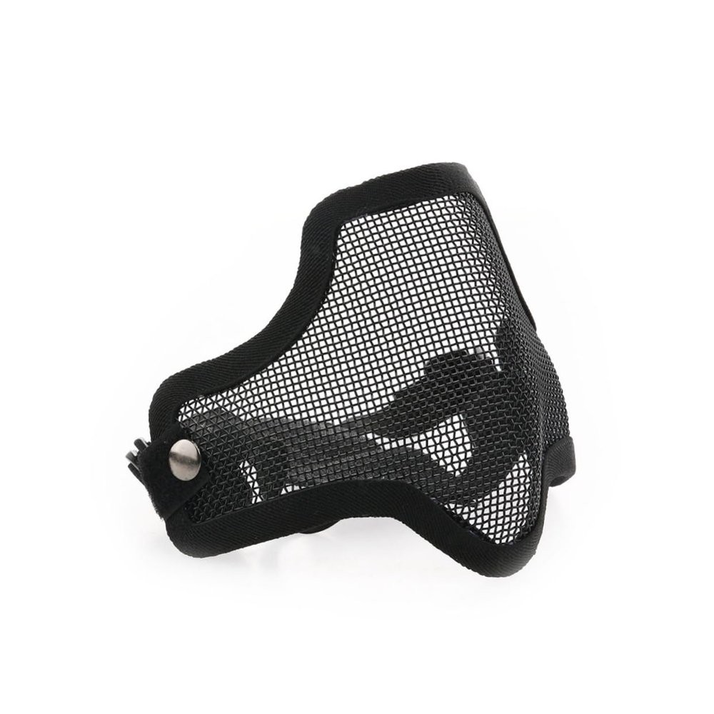 VICASKY Black Tactical Metal Mesh Half Mask for Outdoor Sports