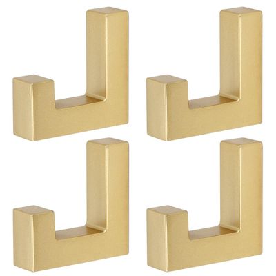 Mav Matte Gold Coat Hooks, Tetris Wall Hooks, 4 x Ben