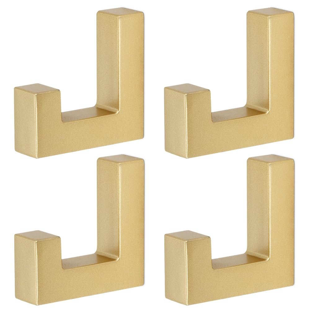 Mav Matte Gold Coat Hooks, Tetris Wall Hooks, 4 x Ben