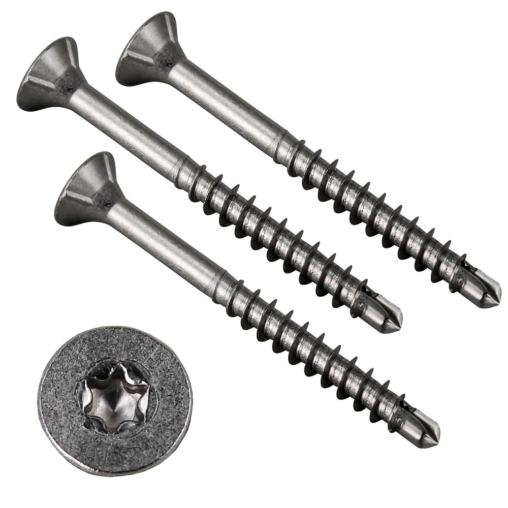 RYSUPPLY Stainless Steel Self-Drilling Chipboard Screws | 4 x 40/24 | Wood Screws | 5 pcs | Available in Various Sizes and Quantities