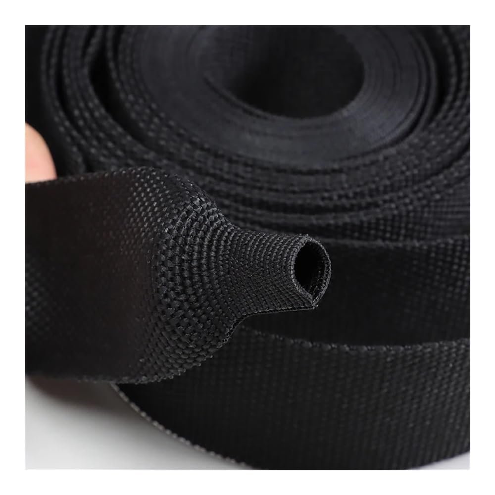 Heat-Shrinkable Braided Fabric Sleeve, 6–50 mm, PET, Automotive, Cable Organizer and Wire Protection, Orange, 25 mm ID, 5 m
