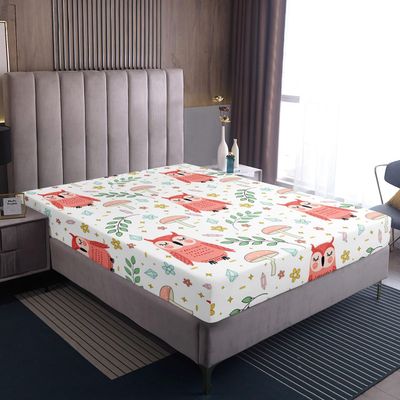Homewish Owl Fitted Sheet, 140 x 200 cm, for Girls, Boys, Teens, and Animal Lovers