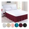 Solid-Color Stretch Bed Skirt, Wrap-Around Style, Easy Fit, 15 in Drop, Fade-Resistant (A04, 200 x 200 x 40 cm) view 2