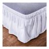 Solid-Color Stretch Bed Skirt, Wrap-Around Style, Easy Fit, 15 in Drop, Fade-Resistant (A04, 200 x 200 x 40 cm) view 4
