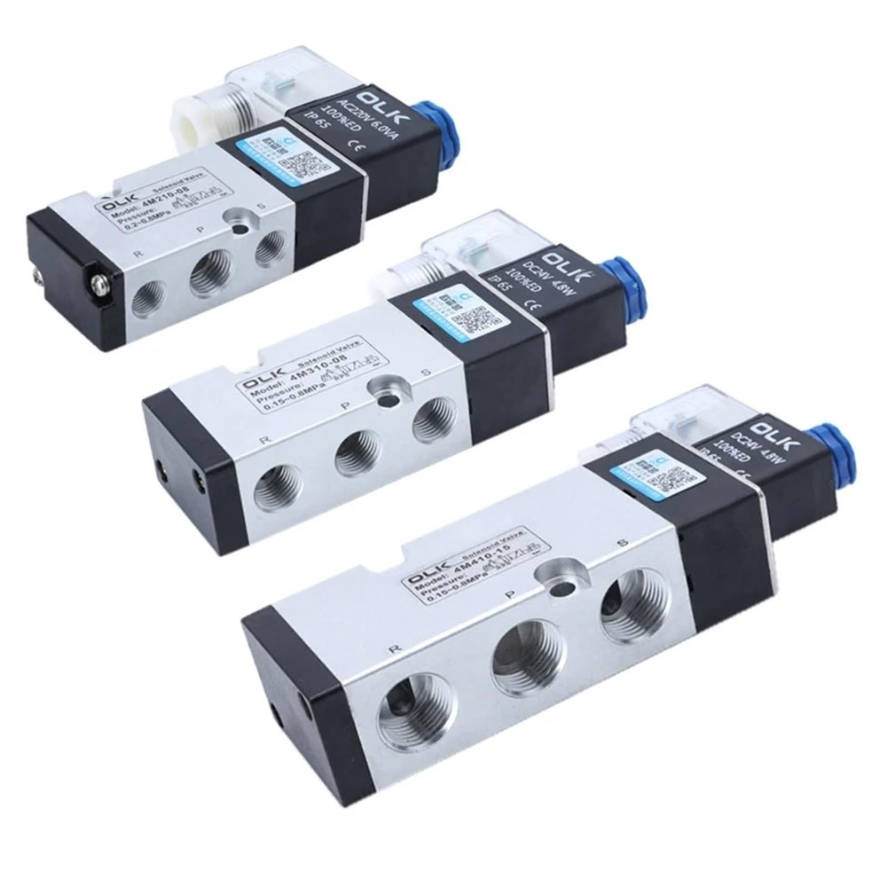 HCVYQMMJ 4M210-08 4M310-08 4M410-10 2-Position 3-Port 5-Way Pneumatic Solenoid Valve (4M410-15 Valve Only, AC 110V)