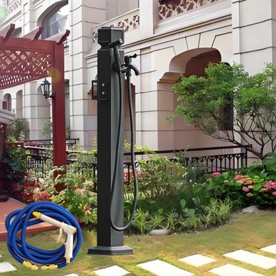 Outdoor Water Spigot Post for Gardens with Faucet, Large