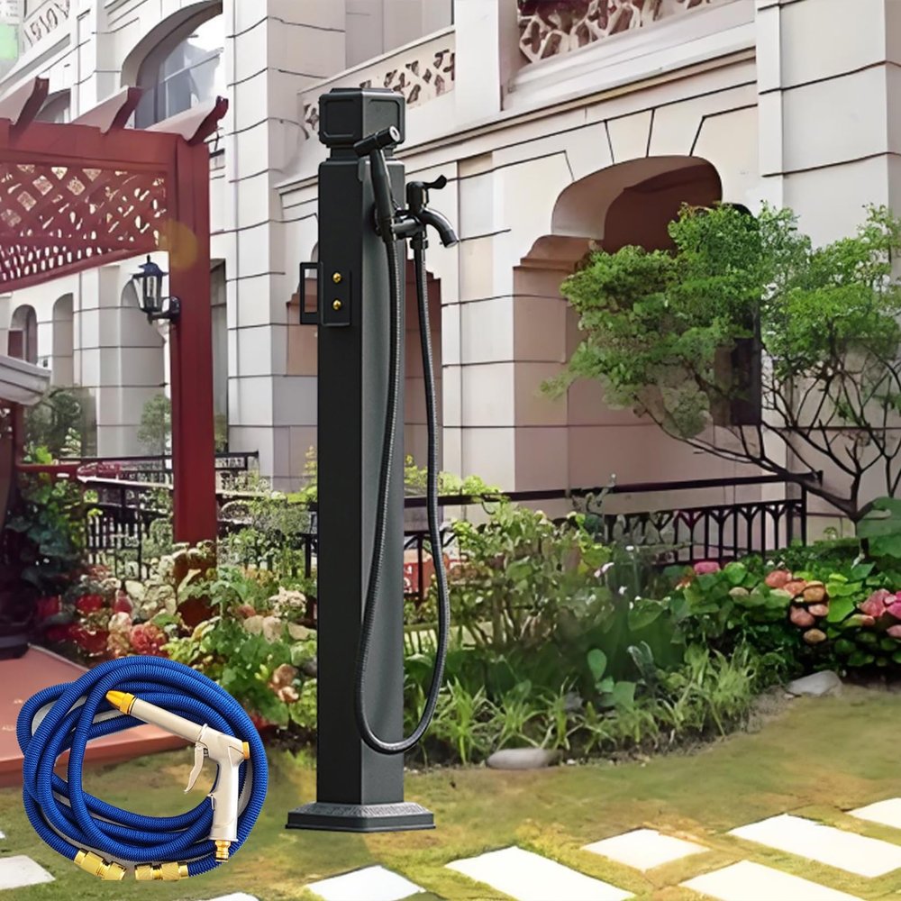 Outdoor Water Spigot Post for Gardens with Faucet, Large