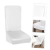 Holibanna 4-Piece Elastic White Waterproof PU Leather Dining Chair Covers view 3