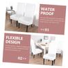 Holibanna 4-Piece Elastic White Waterproof PU Leather Dining Chair Covers view 4