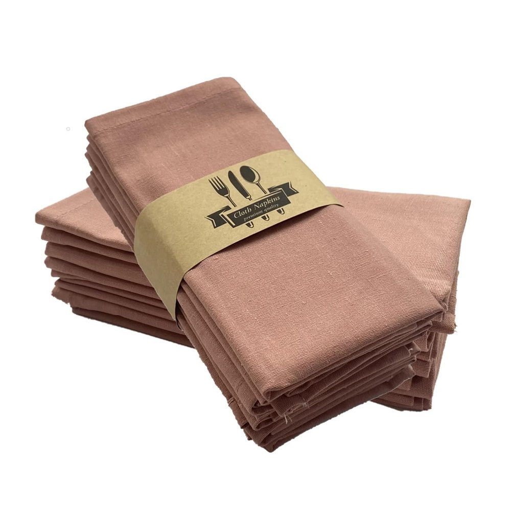 Durable Reusable Cloth Napkins, 6-Piece Set, Nude Pink