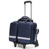 Wheeled First Aid Bag, Large-Capacity Waterproof Emergency Trauma Bag for EMTs, EMS & Paramedics, Portable Outdoor Medical Trolley with Compartments, Blue view 1