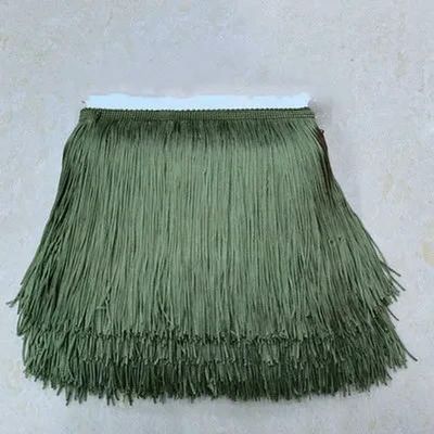 Jhdwu 10 m Fringe Lace Tassel Trim, 15/20/30 cm, Polyester, for Latin Dance Skirts, Curtains and Clothing