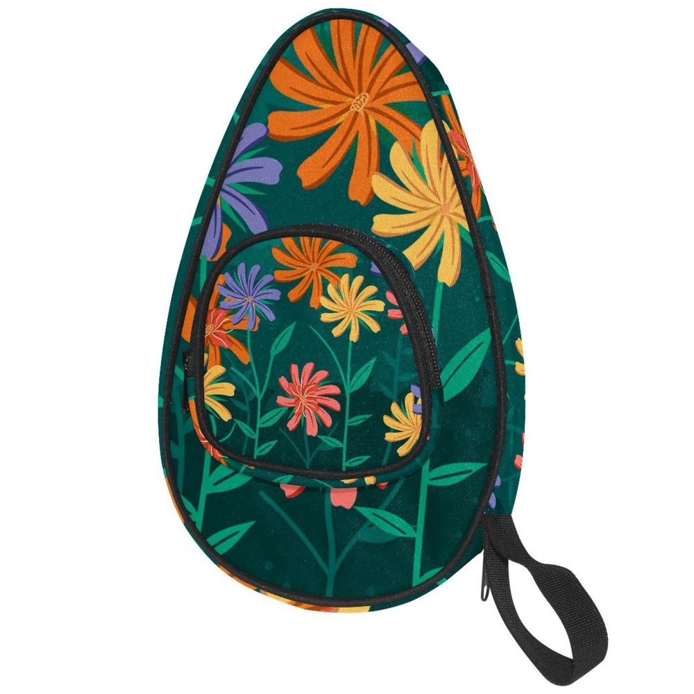 VAPOKF Table Tennis Paddle Case, Floral Design with Green Background