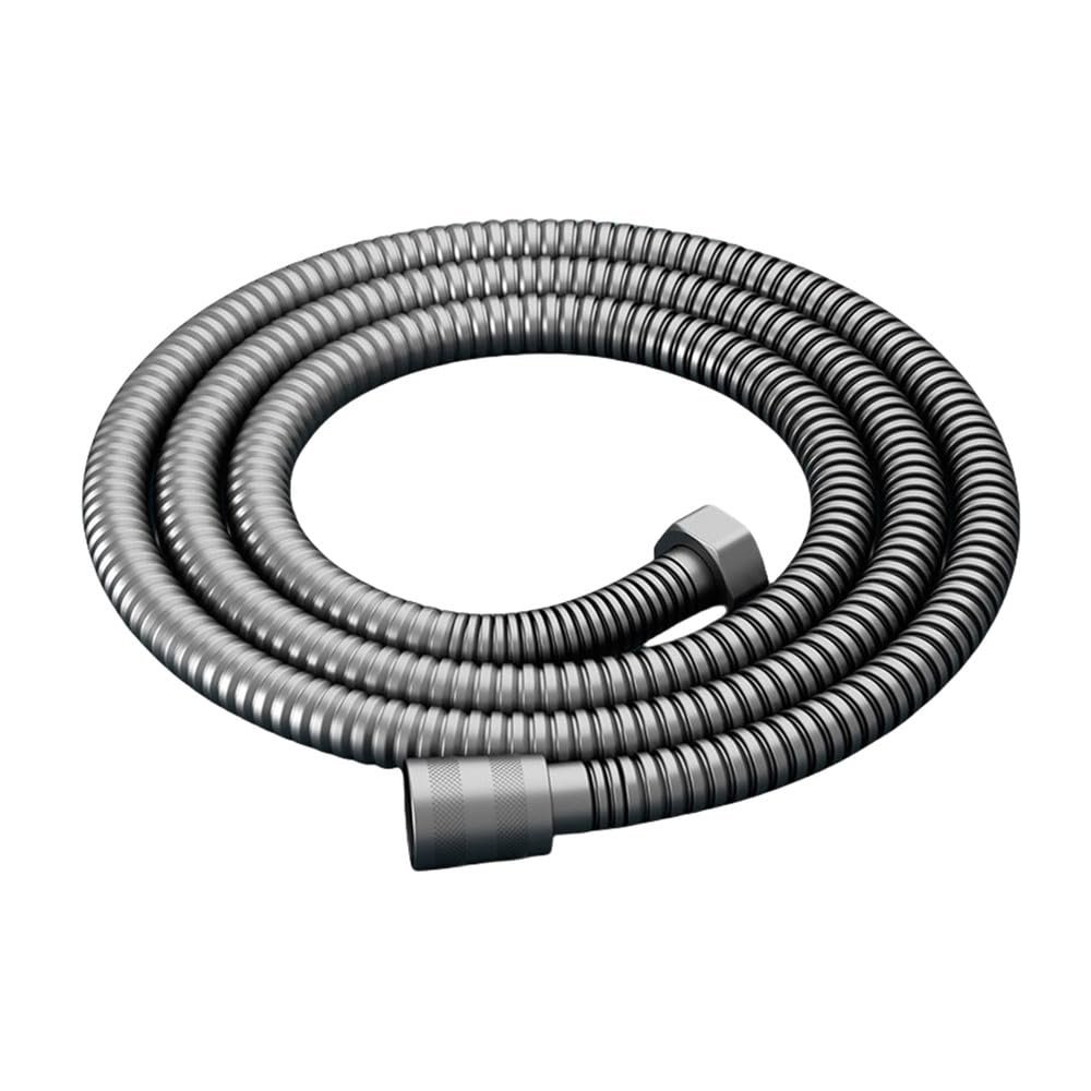 1.5/2 m Shower Hose, Black/Silver, Flexible Stainless Steel, 2 m