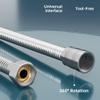 1.5/2 m Shower Hose, Black/Silver, Flexible Stainless Steel, 2 m view 4
