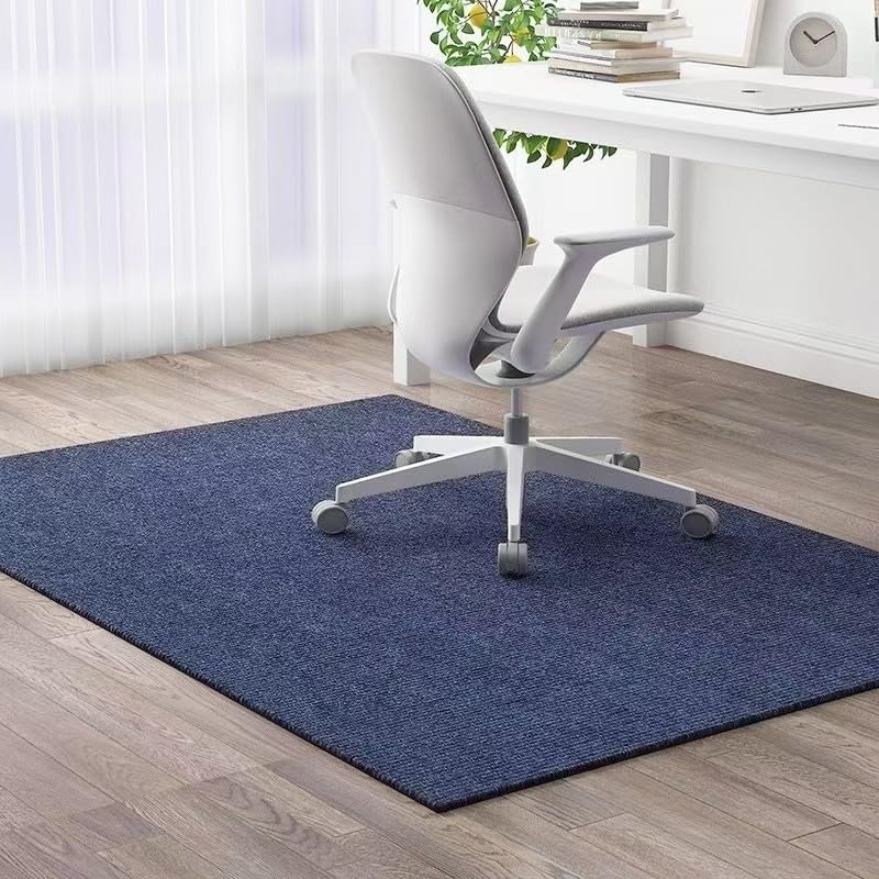Woxefo Sound-Dampening Office Chair Mat, Scratch-Resistant, Blue, 35.4 x 35.4 in