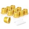 GASHER 10-Piece Brass Reducing Hex Bushing, 3/8" BSP Male x 1/4" BSP Female view 1
