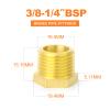 GASHER 10-Piece Brass Reducing Hex Bushing, 3/8" BSP Male x 1/4" BSP Female view 2