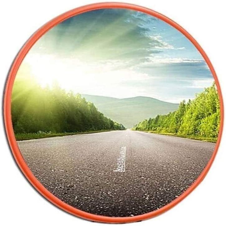 MRKU Convex Safety Mirror, 180° Blind Spot Mirror, Wide-Angle Mirror for Garages, Traffic, Driveways, Offices, Courtyards and Warehouses, with Mounting Accessories