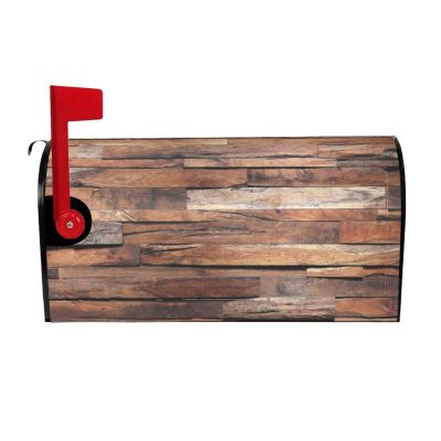 Magnetic Mailbox Cover, Wood Panel Texture Print, Waterproof, Outdoor, Summer, 25.5 x 53.3 x 45.7 cm