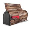 Magnetic Mailbox Cover, Wood Panel Texture Print, Waterproof, Outdoor, Summer, 25.5 x 53.3 x 45.7 cm view 4