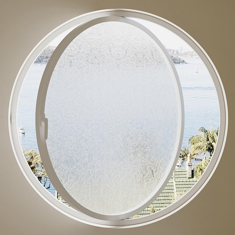 Round Aluminum Alloy Window with 5 mm Tempered Glass, 360° Rotating, White, 2.45 cm/17.7 in