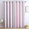 White and Pink Striped Blackout Curtains with Grommets, 2-Pack, 260 x 140 cm (H x W) view 1