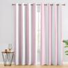 White and Pink Striped Blackout Curtains with Grommets, 2-Pack, 260 x 140 cm (H x W) view 2