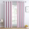 White and Pink Striped Blackout Curtains with Grommets, 2-Pack, 260 x 140 cm (H x W) view 3