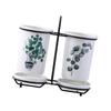 VICASKY Chopstick Holder, Durable and Space-Saving Ceramic and Iron Storage Rack view 1