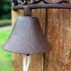 Wall-Mounted Moose Doorbell Plaque with Rustic Cast-Iron Dinner Bell view 4