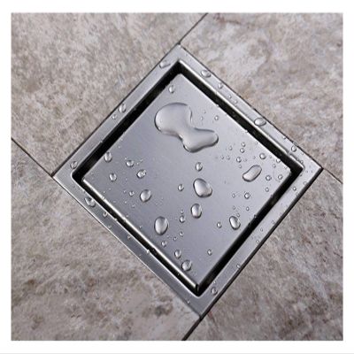 YZWHKJ Square Stainless Steel Tile Insert Shower Drain, 110 mm