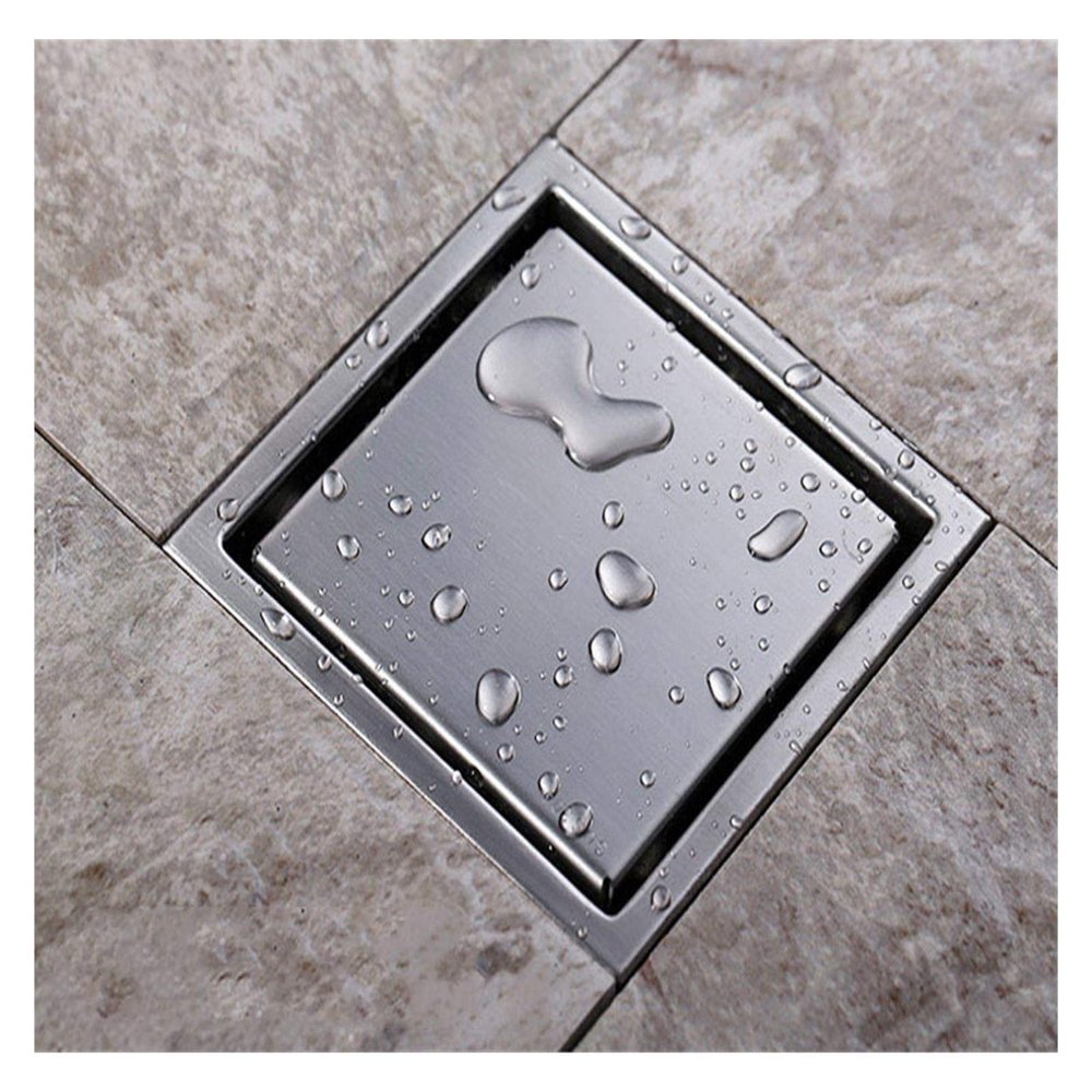 YZWHKJ Square Stainless Steel Tile Insert Shower Drain, 110 mm