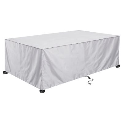 ZUROJ Outdoor Table Cover 230 x 130 x 100 cm, Waterproof and Windproof, 420D Oxford Fabric, Silver