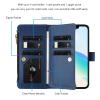 Jiajihua Case for Sharp Aquos Wish4 SH-52E, Lanyard, 9 Card Slots, Zipper Wallet, Magnetic Closure, Stand, Blue view 4